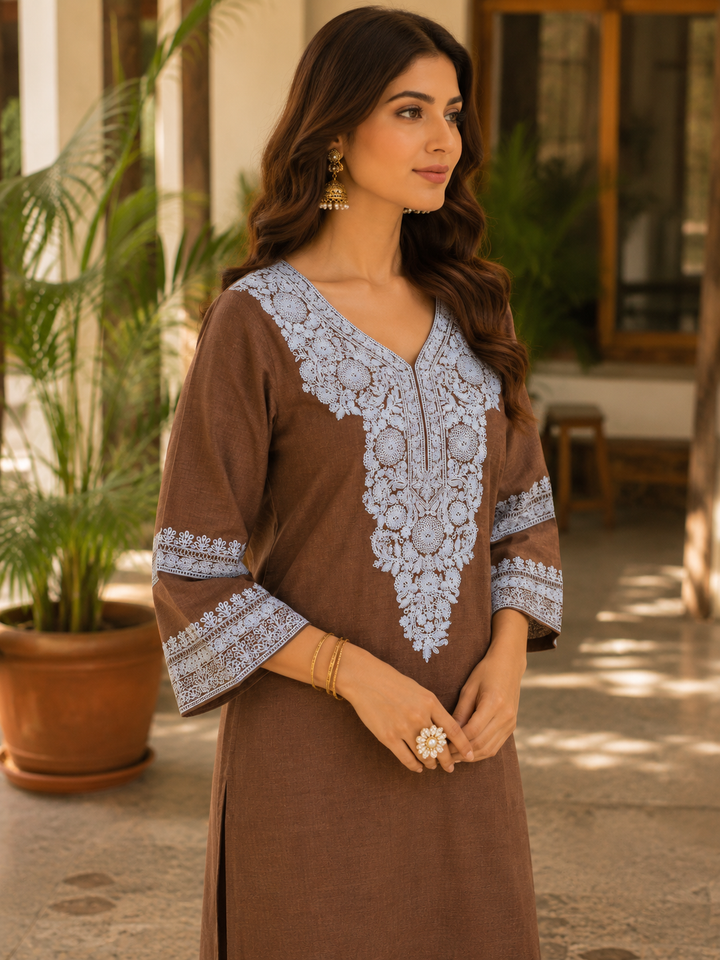 BROWN AND BLUE